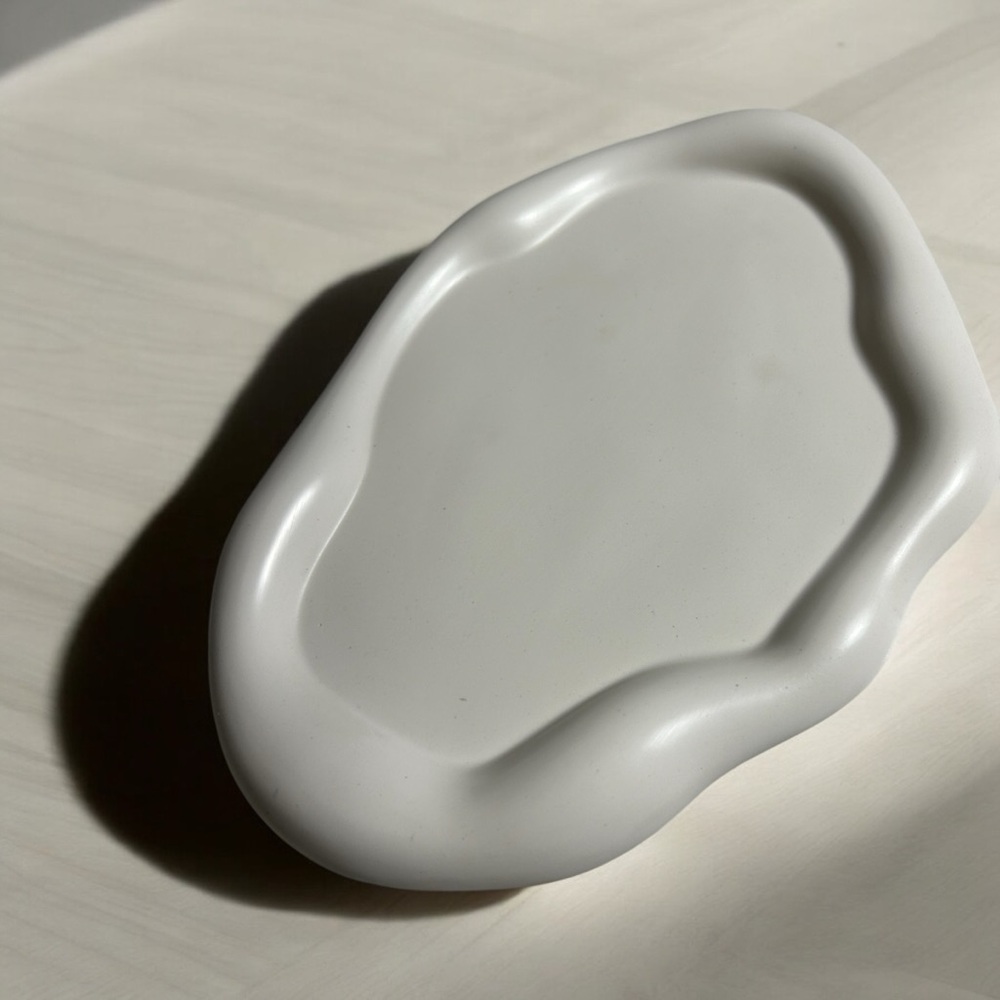 Hand poured stone cloud trinket tray